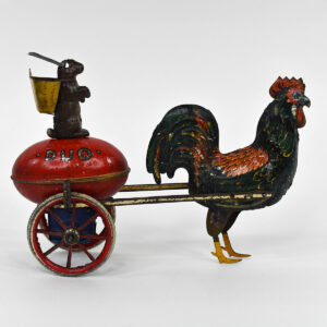 Lehmann Duo Rooster and Rabbit Cart Wind Up - Uncle Al's Toys