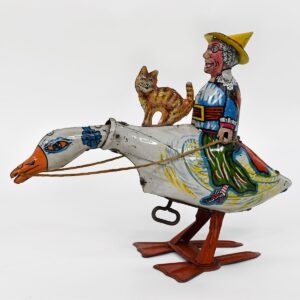 Mother Goose with Cat Tin Litho toy